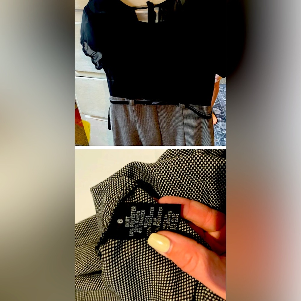 Elegant Black Dress with Gray bottom